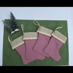 4 Mini Christmas Stockings!  Cottage core Chic!